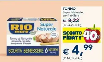 Esselunga Rio Mare Tonno Al Naturale 336 G(ml) offerta