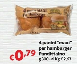 Pam Pandittaino Maxi Panini Per Hamburger 300 G(ml) offerta