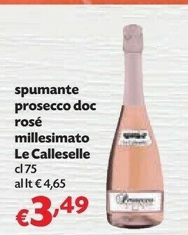 Pam Le Calleselle Spumante Prosecco DOC Rose Millesimato offerta