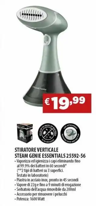 Russell Hobbs Stiratore Verticale Steam Genie Essential 25592-56