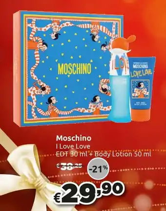 Saponi e profumi Moschino I Love Love 30 ml + Body Lotion 50 ml offerta
