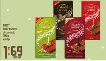 Lindt lindor tavoletta di cioccolato 100 gr vari tipi