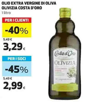 Coop Costa d'Oro Olio Extra Vergine Di Oliva Olivizia offerta