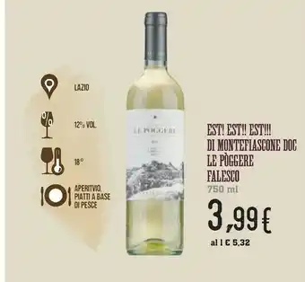 Est! Est!! Est!!! Di Montefiascone Doc Le Pòggere Falesco