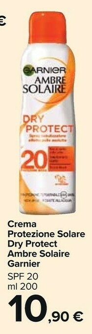 Carrefour Market Garnier Ambre Solaire Crema Protezione Solare Dry Protect offerta