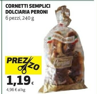 Coop Peroni Cornetti Semplici Dolciaria offerta