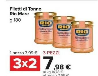 Carrefour Market Rio Mare Filetti Di Tonno Lime E Zenzero 180 G(ml) offerta