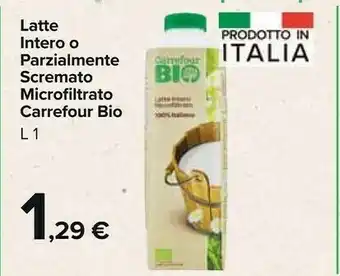 Carrefour Market Latte Intero O Parzialmente Scremato Microfiltrato offerta