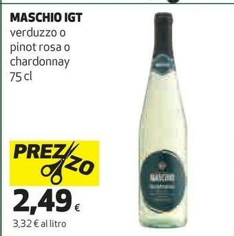 Coop Cantine maschio Chardonnay Veneto 750 G(ml) offerta
