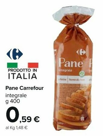 Carrefour Market Carrefour - Pane A Fette Integrale 400 G(ml) offerta