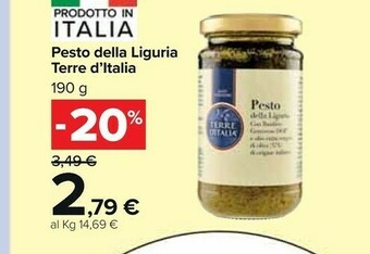 Carrefour Market Terre d'Italia Pesto Della Liguria 190 G offerta