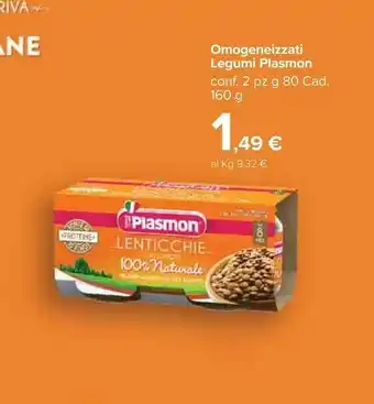 Carrefour Market Plasmon Omogeneizzati Legumi offerta