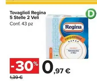 Carrefour Market Regina Tovaglioli 5 Stelle 2 Veli offerta