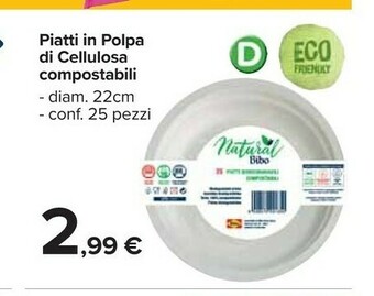 Carrefour Market Piatti In Polpa Di Cellulosa Compostabili offerta
