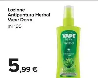 Carrefour Market Vape Lozione Antipuntura Herbal Derm 100 Ml offerta