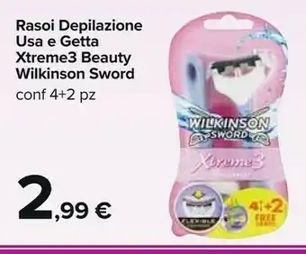Carrefour Market Wilkinson sword Xtreme 3 Sensitive Rasoio Da Uomo Nero, Blu offerta