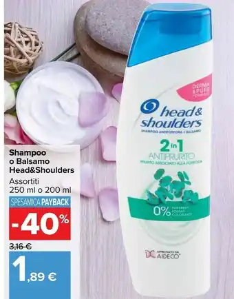 Carrefour Market Head & Shoulders 8001841105710 Shampoo Per Capelli Uomo Non Professionale 250 Ml offerta
