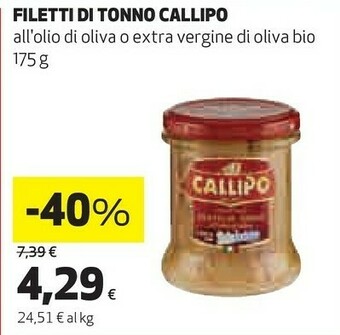 Coop Callipo Tonno offerta