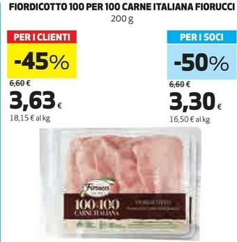 Coop Fiorucci Prosciutto cotto offerta