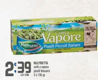 Valfrutta cotti a vapore piselli finissimi 3 x 150 gr