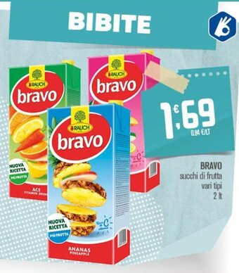 Bravo succhi di frutta vari tipi 2 lt