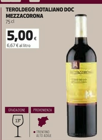 Coop Mezzacorona Vino rosso offerta