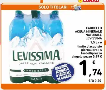 Spazio Conad Fardello acqua minerale naturale levissima offerta