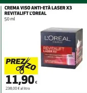 Coop L'Oreal Crema Viso Anti-Eta Laser X3 Revitalift offerta