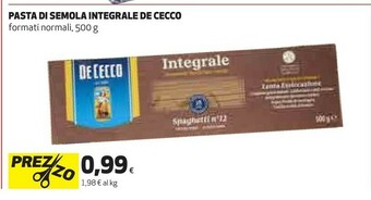 Coop De Cecco Pasta di semola offerta