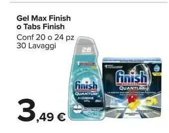Carrefour Finish Gel Max O Tabs 30 Lavaggi offerta
