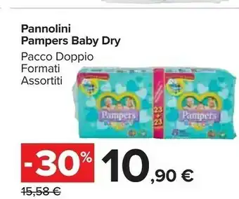Carrefour Pampers Pannolini Baby Dry Pacco Doppio offerta