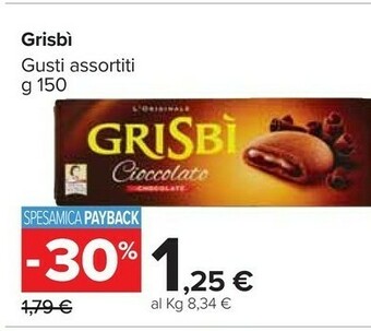 Carrefour Matilde Vicenzi Grisbì Cioccolato 150 G(ml) offerta