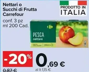Carrefour Carrefour Pesca Nettare 200 Ml offerta