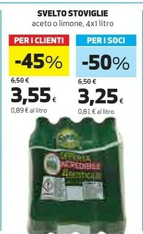 Coop Svelto Detersivo piatti offerta