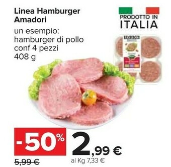 Carrefour Amadori Hamburger Di Pollo 408 G(ml) offerta