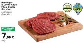 Carrefour Hamburger Di Bovino Adulto Filiera Qualita offerta