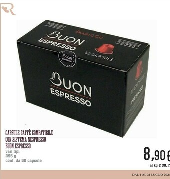 Conad Buon Espresso Capsule Caffè Compatibile Con Sistema Nespresso offerta
