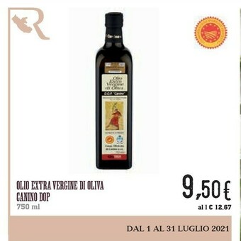 Conad Canino Olio Extra Vergine Di Oliva DOP 750 G(ml) offerta
