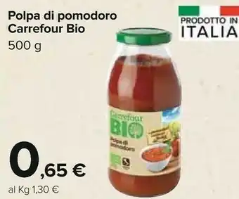 Carrefour Polpa Di Pomodoro Bio offerta