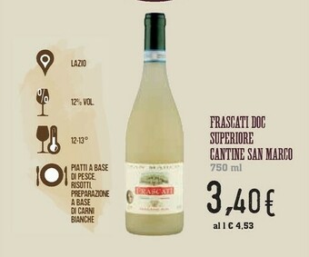 Conad Cantinè Cantine San Marco Frascati Doc Superiore offerta