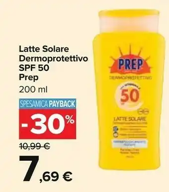 Carrefour Prep Latte Solare Dermoprotettivo Spf 50 offerta