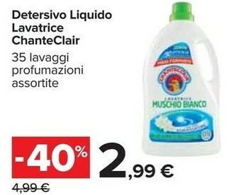 Carrefour Chanteclair Detersivo Liquido Lavatrice offerta