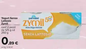 Carrefour Parmalat Yogurt Senza Lattosio Zymil offerta