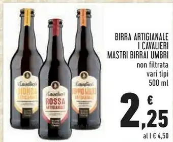 Conad Mastri birrai umbri Birra Artigianale I Cavalieri Non Filtrata 500 Ml offerta