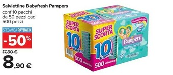 Carrefour Pampers Salviettine Babyfresh offerta