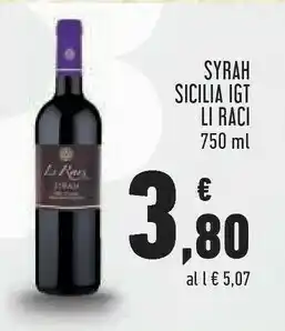 Conad Li raci Syrah Sicilia Igt 750 Ml offerta