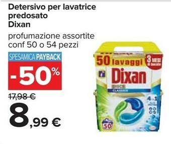 Carrefour Dixan Detersivo Per Lavatrice Predosato offerta