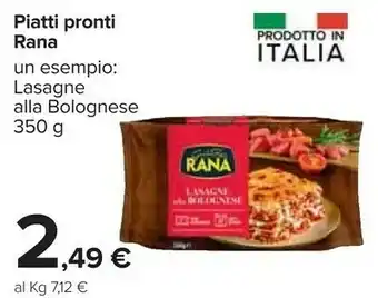 Carrefour Rana Giovanni - Lasagne Alla Bolognese 350 G(ml) offerta