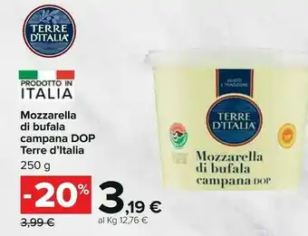 Carrefour Terre D'Italia Mozzarella Di Bufala Campana DOP offerta