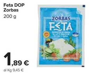 Carrefour Zorbas Feta 200 G(ml) offerta